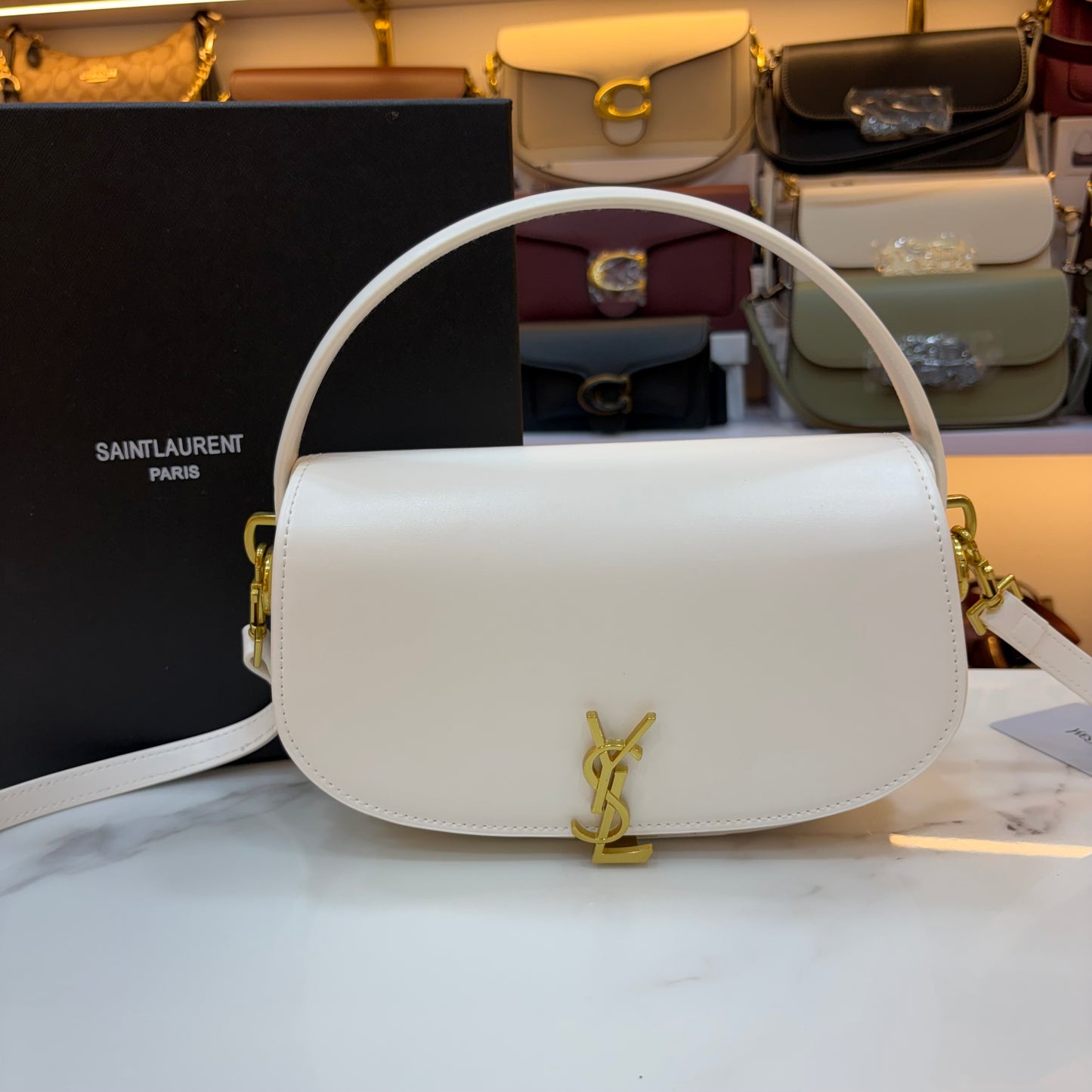 YSL Voltaire Handbag - White