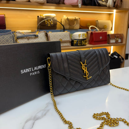 YSL Clutch Sling - Black