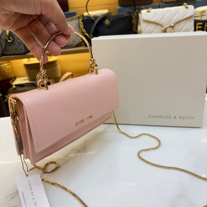 CNK Kristine Sculptural Handle Handbag - Light Pink