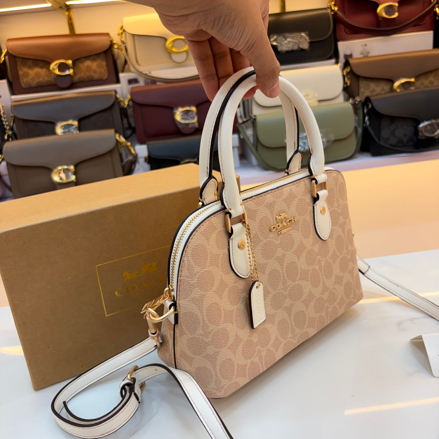 COCH KATY SATCHEL - Apricot White