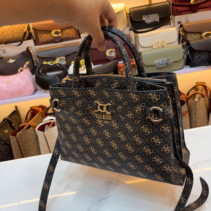 GUS Arlena Girlfriend Satchel - Black Monogram