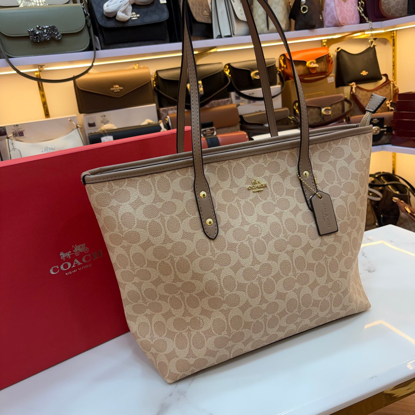 COCH Large Tote Bag - Light Apricot