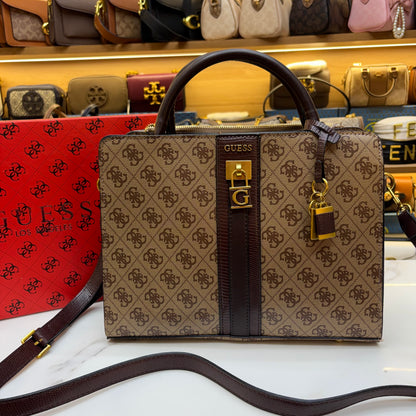Guess Ginevra Elite Satchel - Monogram Print