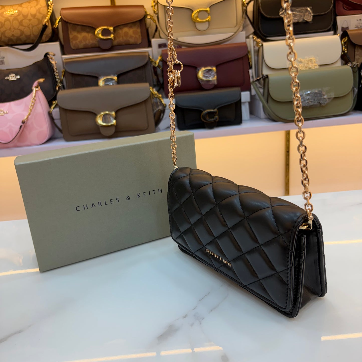 CNK Arrietty Quilted Sling Bag - Black