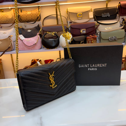 YSL Cassandre Wallet on Chain - Black