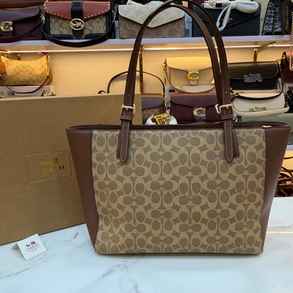 COCH Zip Top Tote Bag - Apricot Coffee