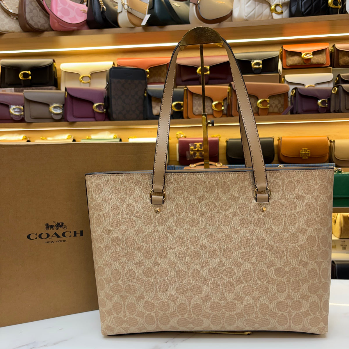 Coch Station Tote Bag - Beige (Ultra Premium With Box)