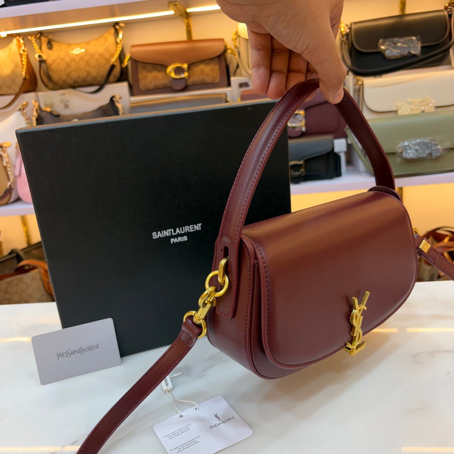 YSL Voltaire Handbag - Wine