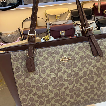 COCH Zip Top Tote Bag - Apricot Coffee