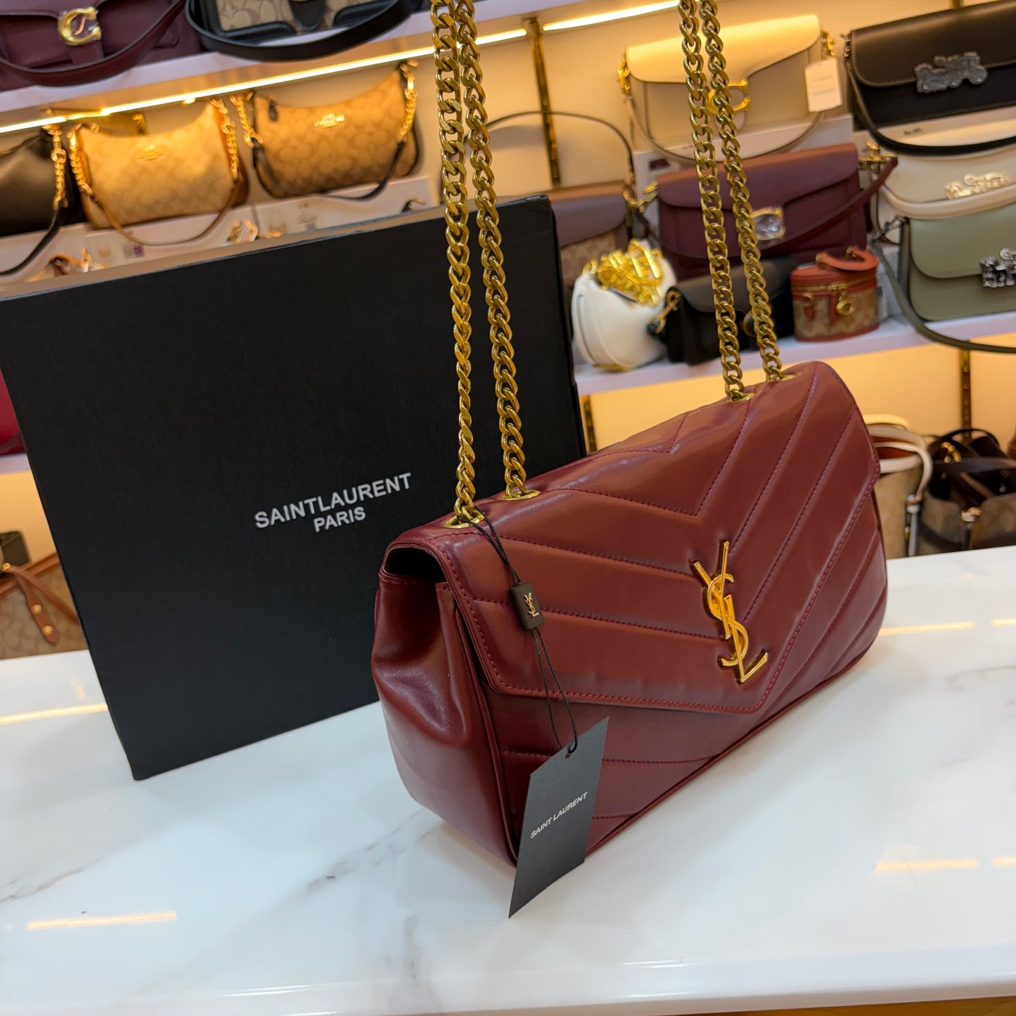 YSL Loulou Shoulder Bag - Red