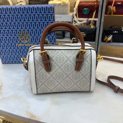 TB Monogram Speedy - White & Tan