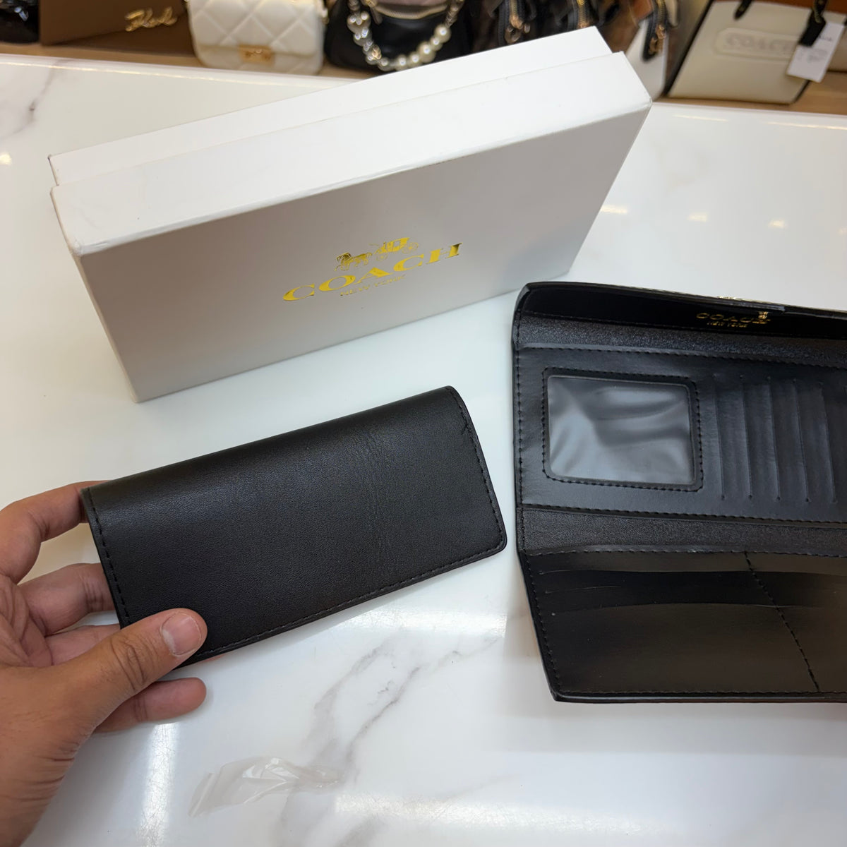 Coch Long Wallet - Signature Black & Apricot