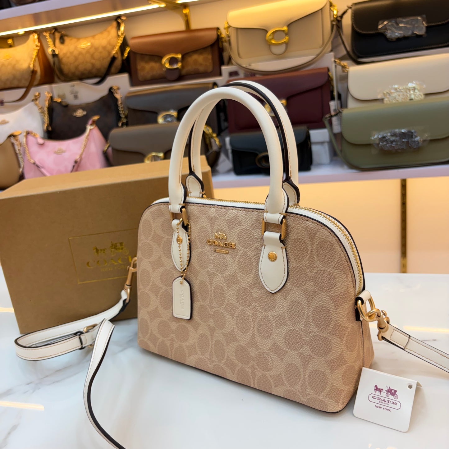 COCH KATY SATCHEL - Apricot White