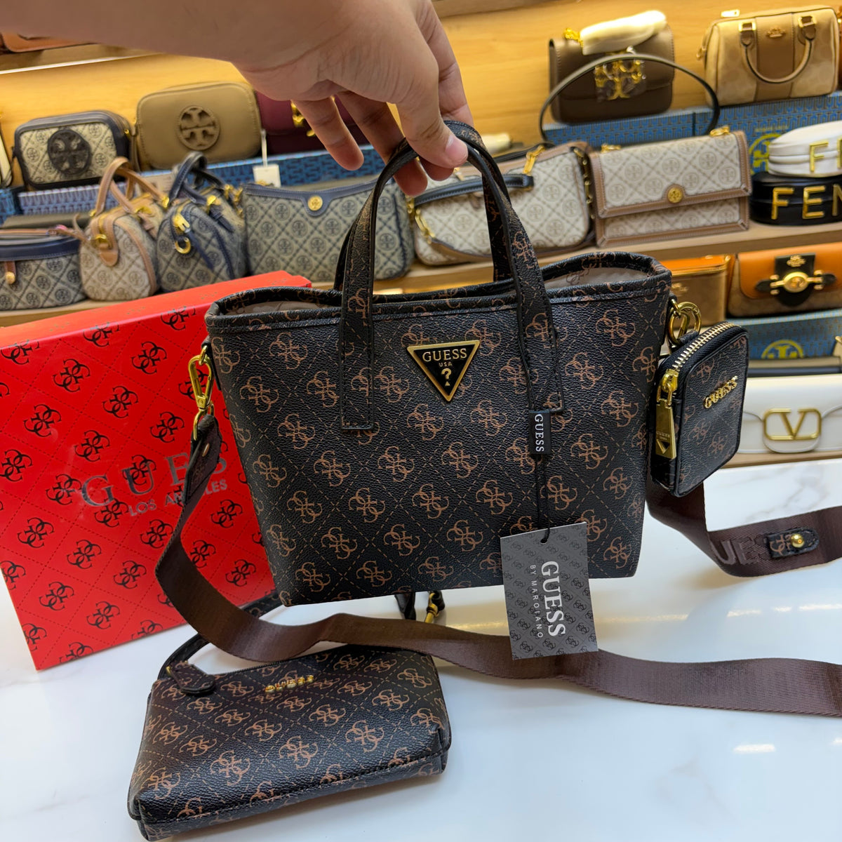 GUS 3 in 1 Satchel - Dark Monogram  Print
