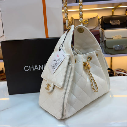 Chanel 25 Medium Handbag - White