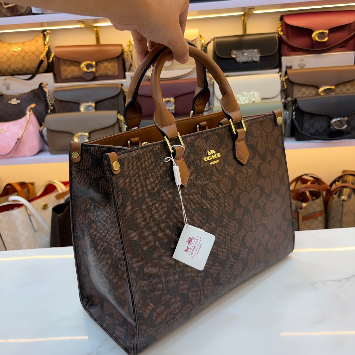 COCH MAGGIE Medium TOTE - Tan Coffee