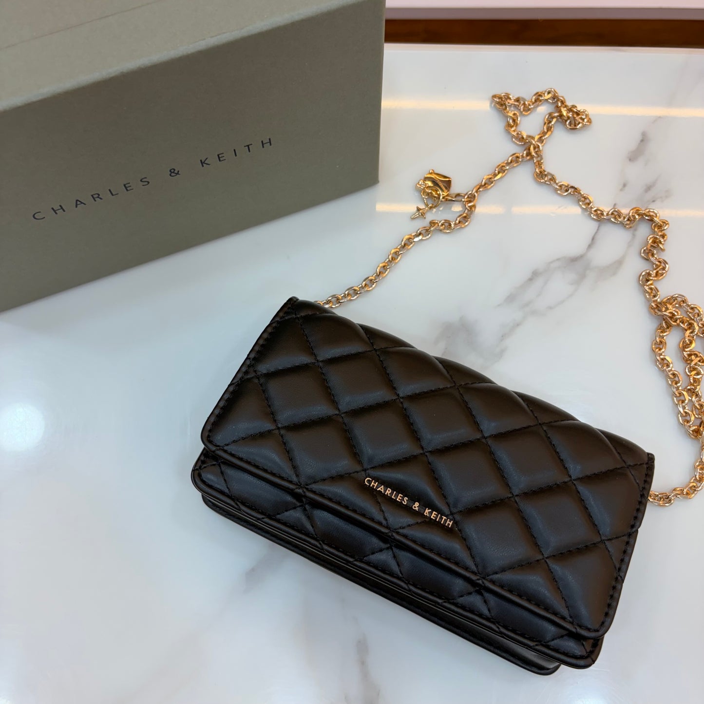 CNK Arrietty Quilted Sling Bag - Black