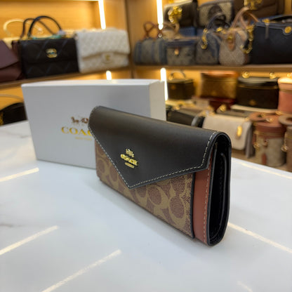 Coch Long Wallet - Signature Black & Apricot