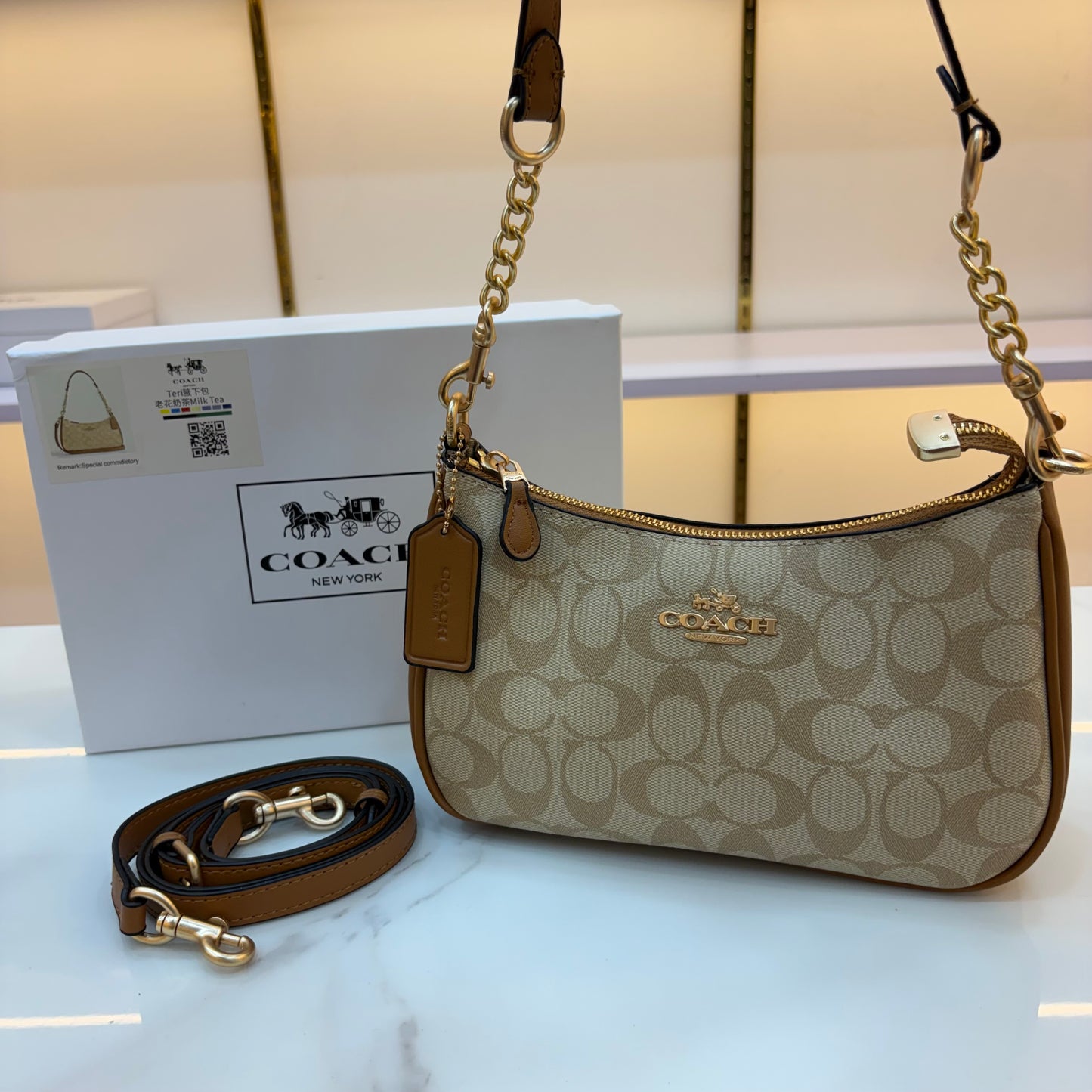 COCH TERI Sling/Shoulder Bag - Light Apricot