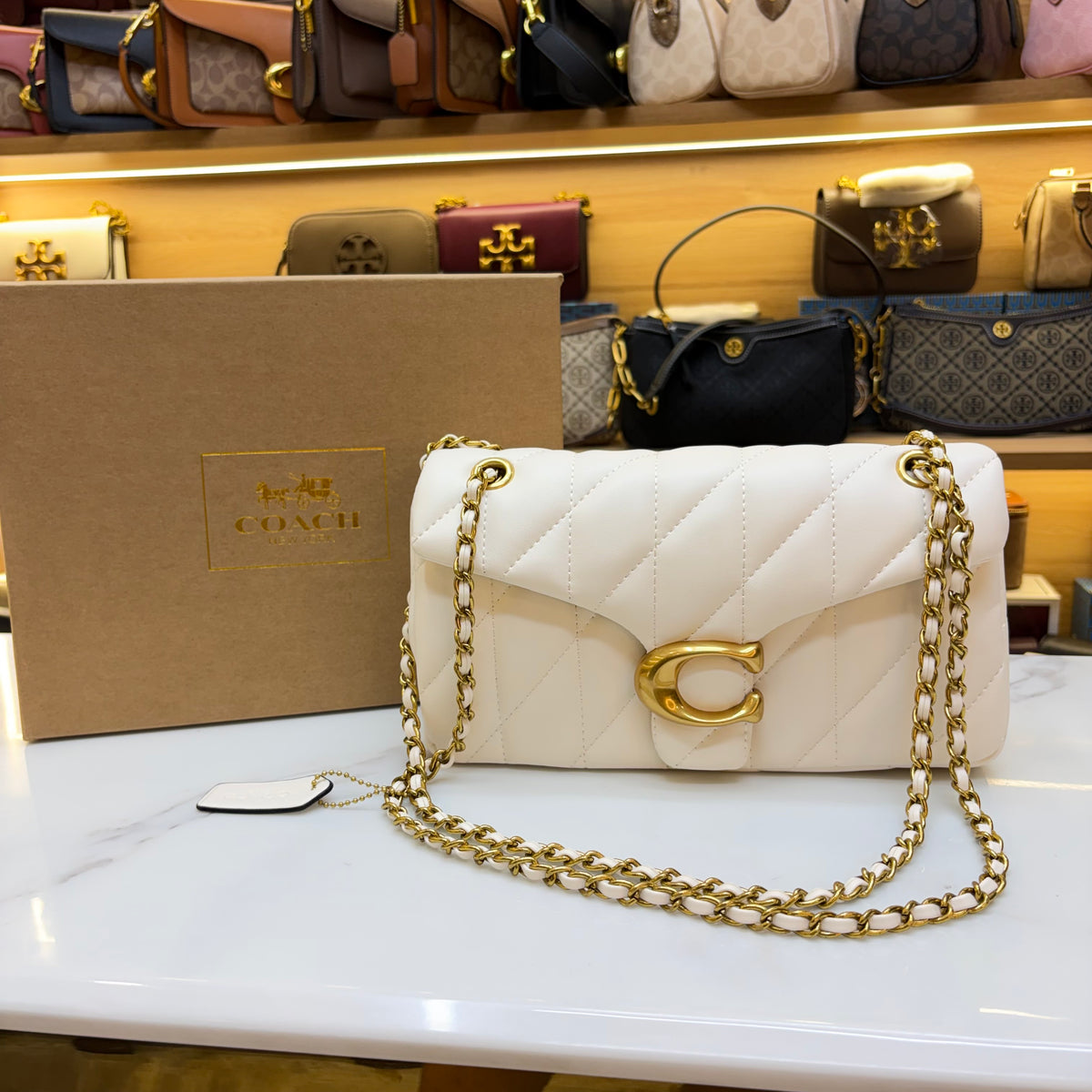 Coch Quilted Tabby Bag - White