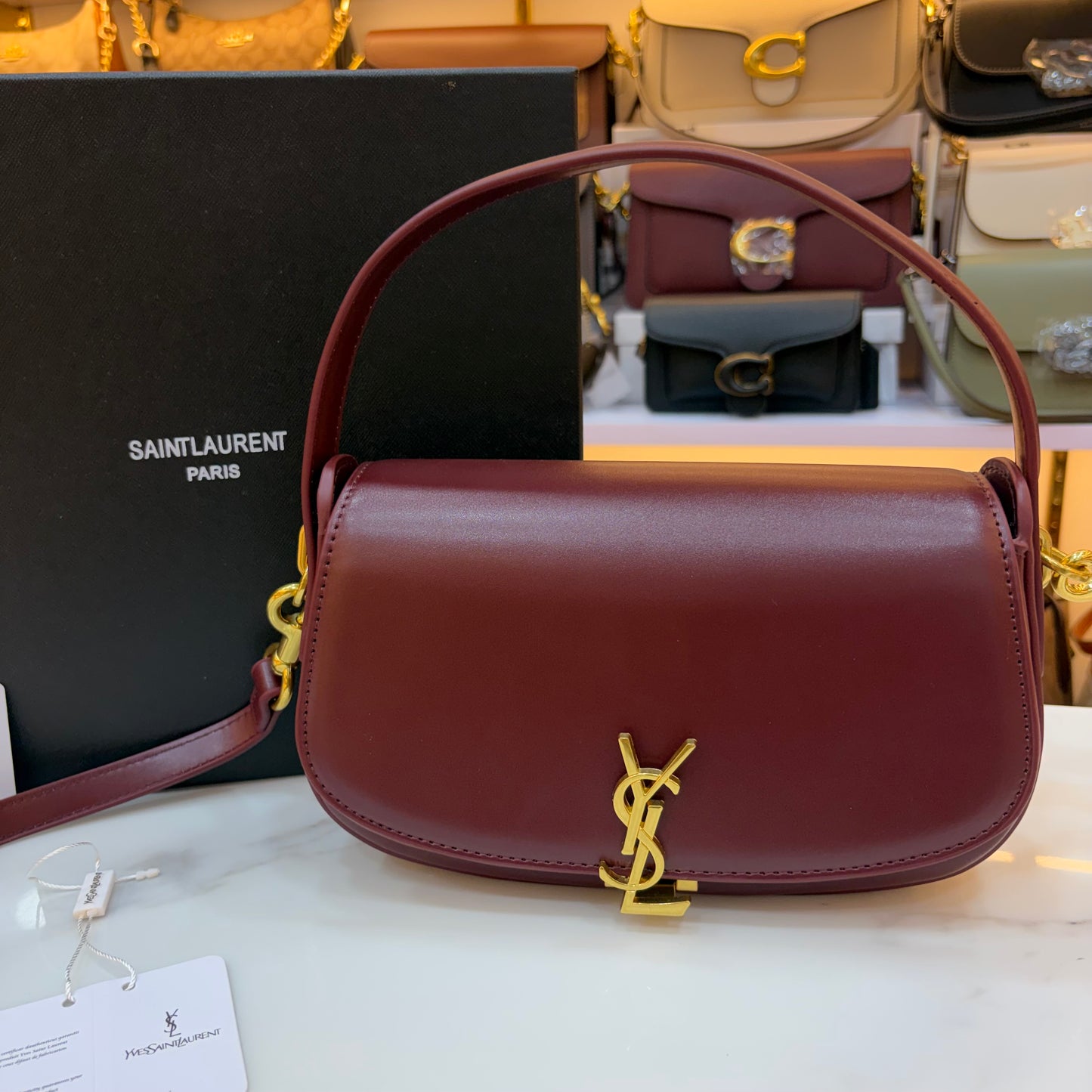 YSL Voltaire Handbag - Wine