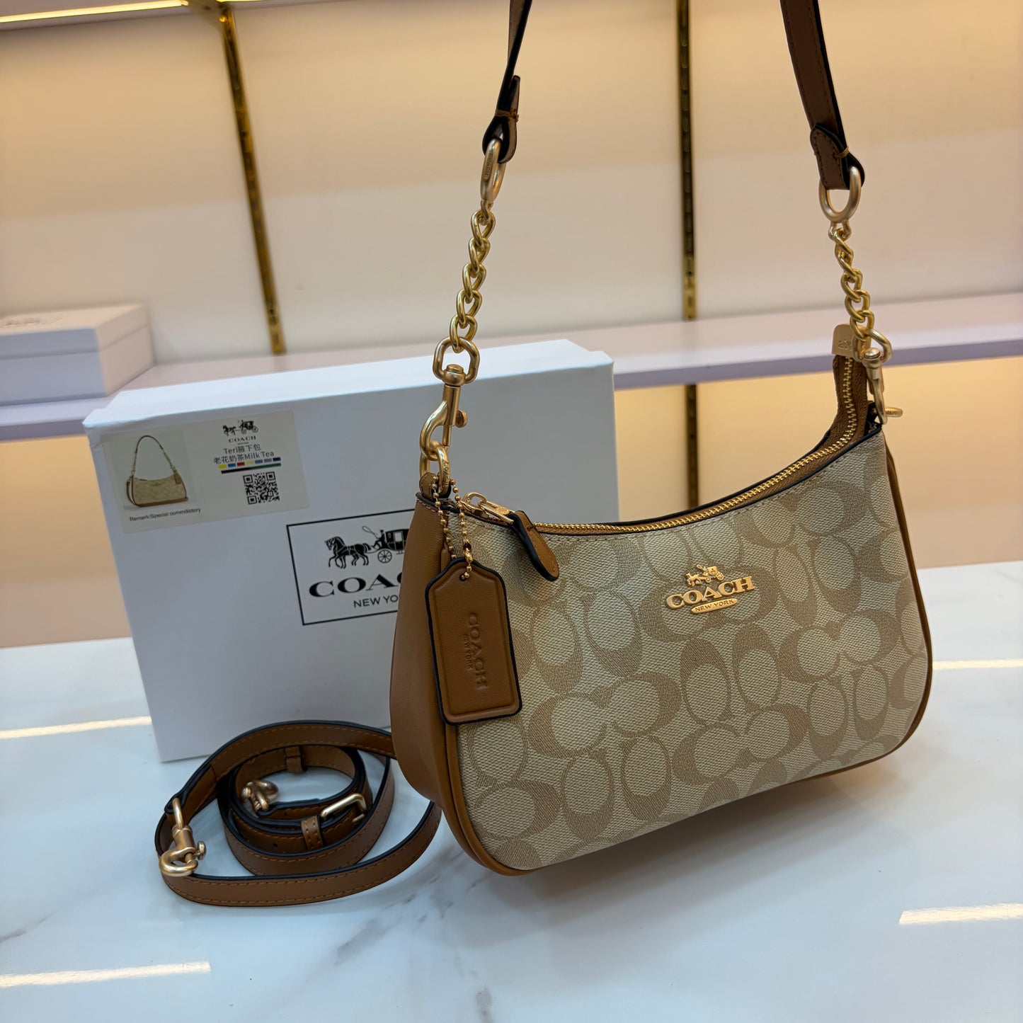 COCH TERI Sling/Shoulder Bag - Light Apricot