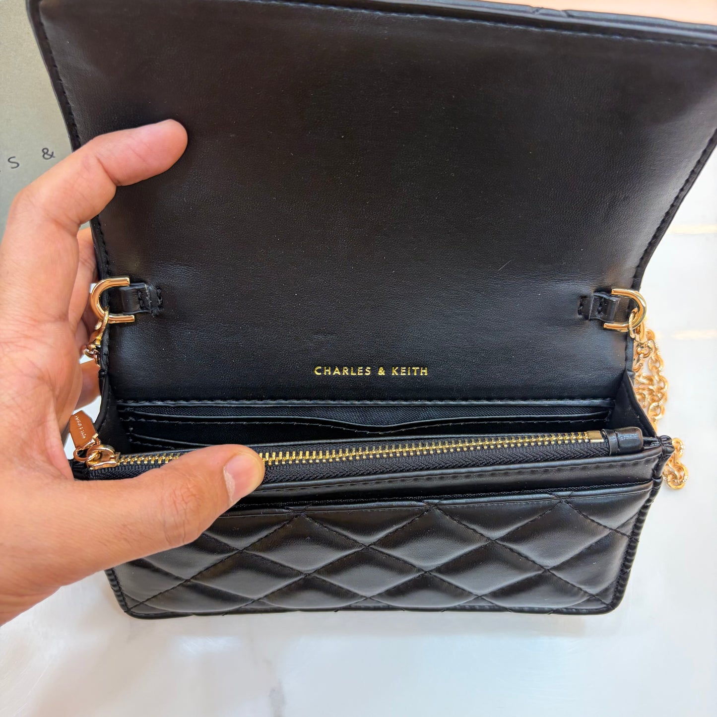 CNK Arrietty Quilted Sling Bag - Black