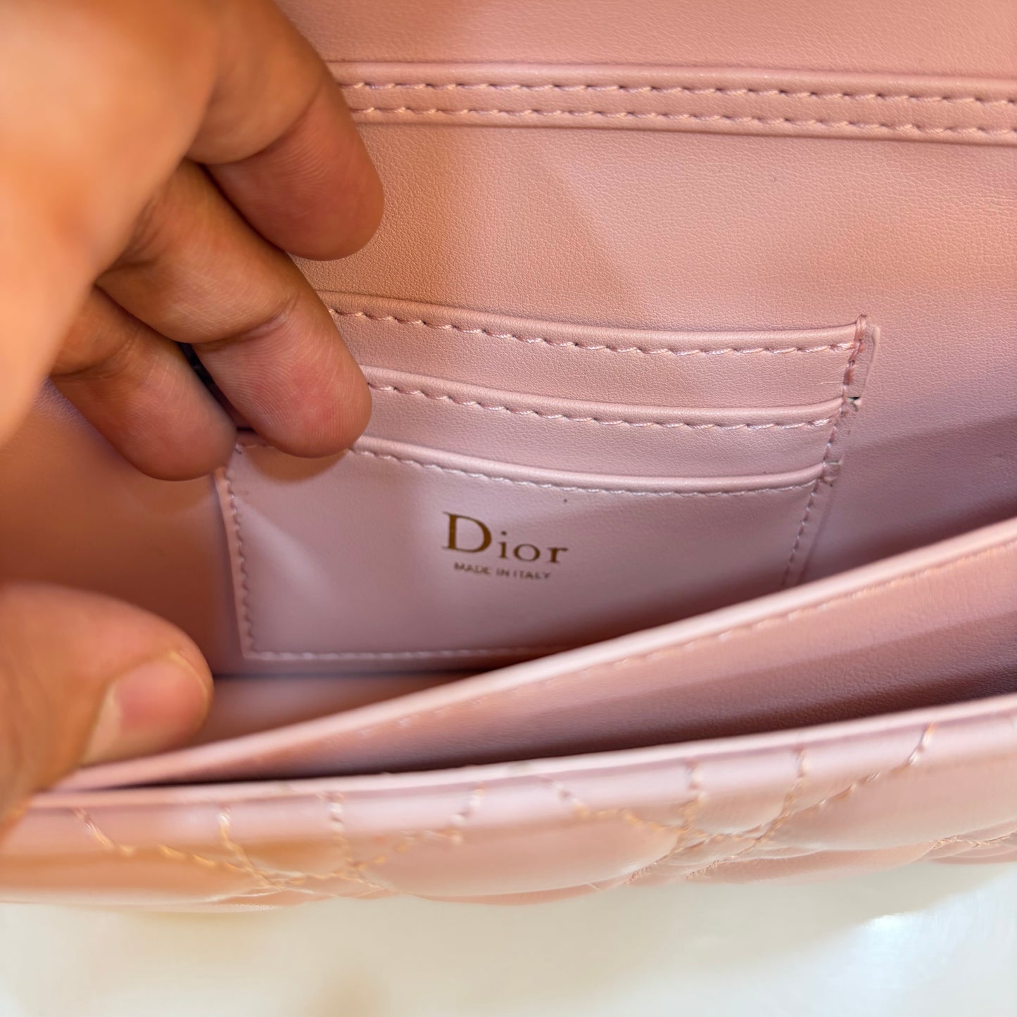 My CD Mini Bag Pink Cannage Leather