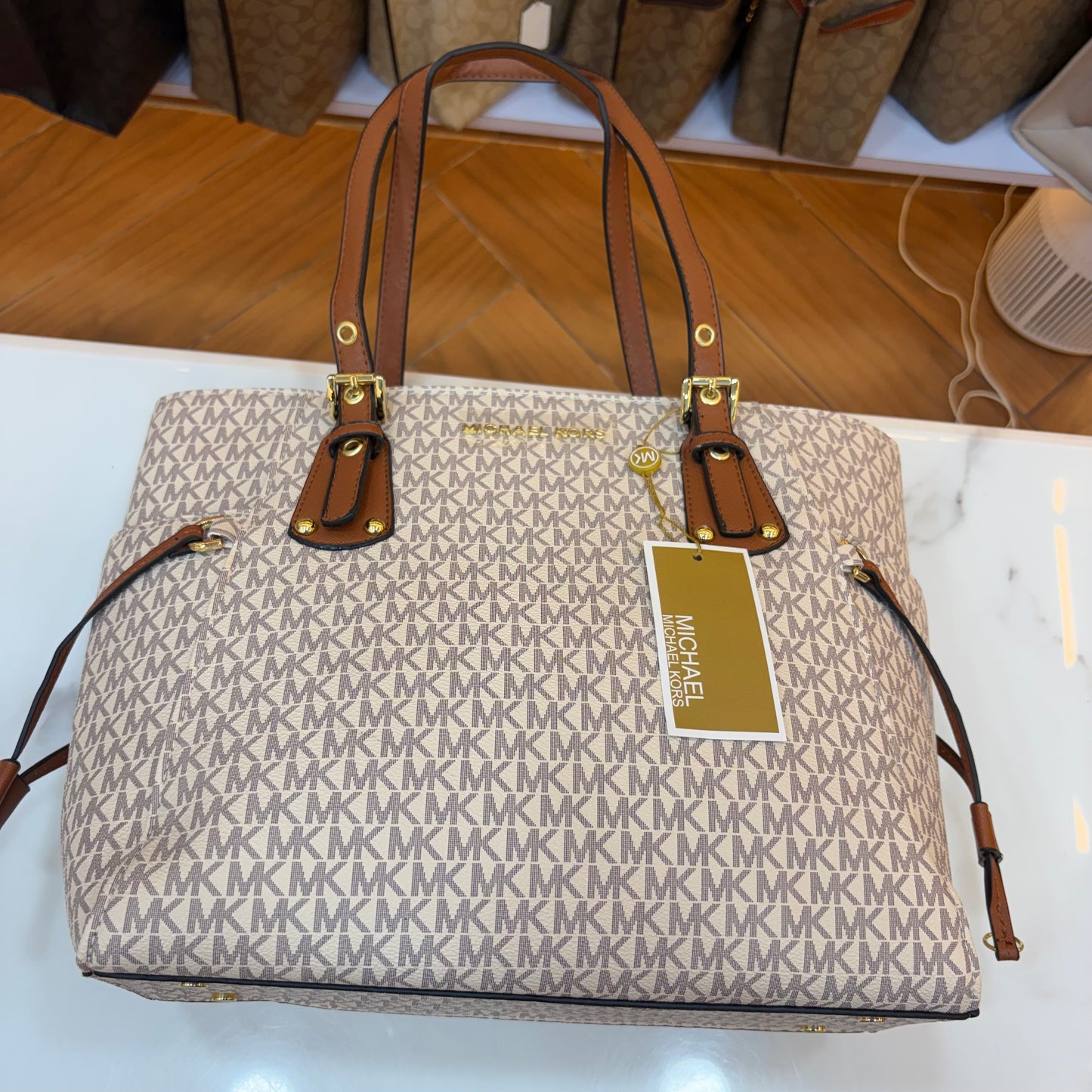 MK Voyager Tote - Creme