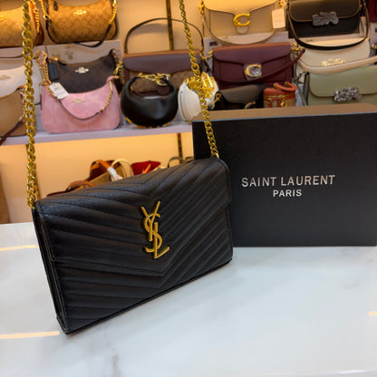 YSL Cassandre Wallet on Chain - Black