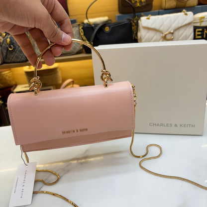 CNK Kristine Sculptural Handle Handbag - Light Pink