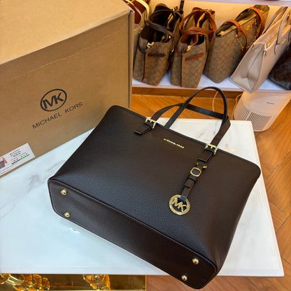 MK Quinn Full Size Top Zip Tote Bag - Black