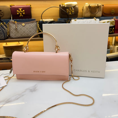 CNK Kristine Sculptural Handle Handbag - Light Pink