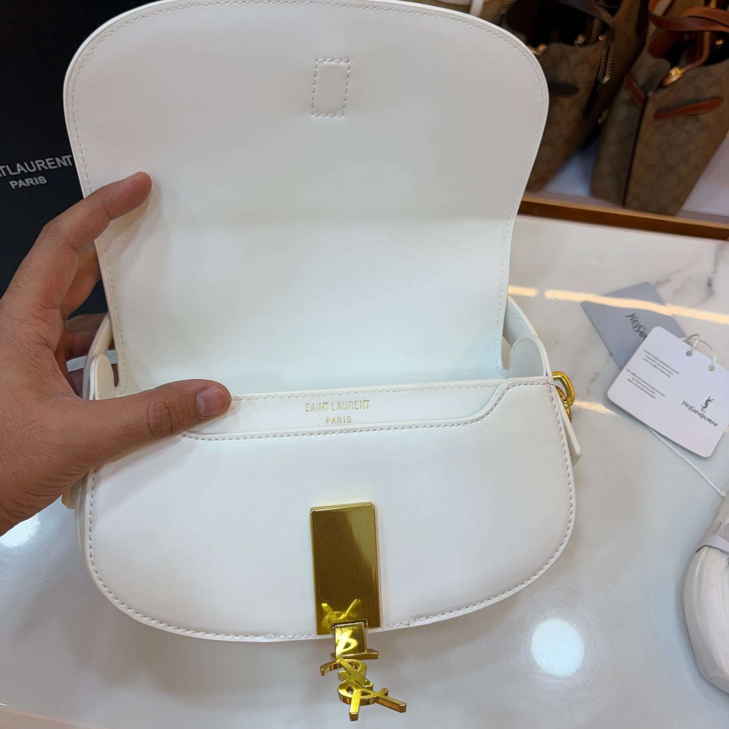 YSL Voltaire Handbag - White