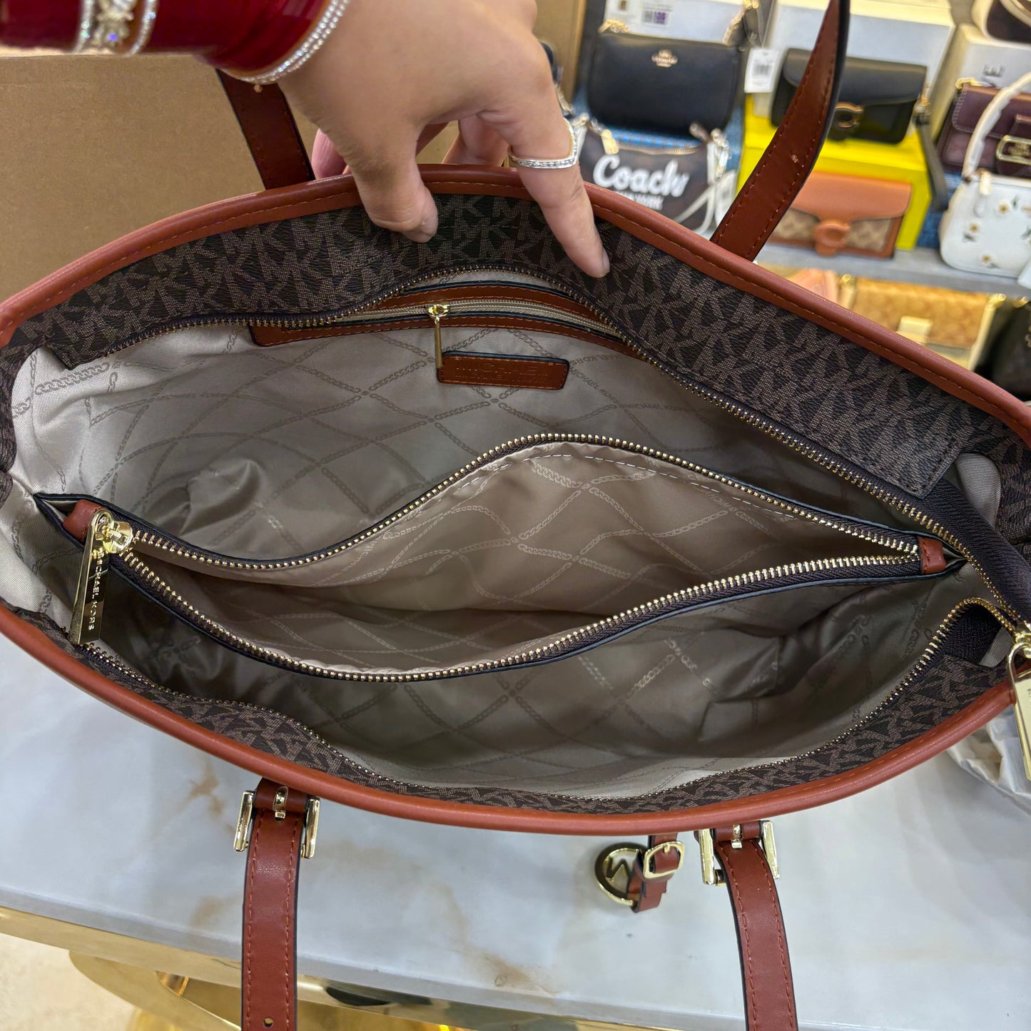 MK Tote Bag Ultra Premium With Box - Coffee