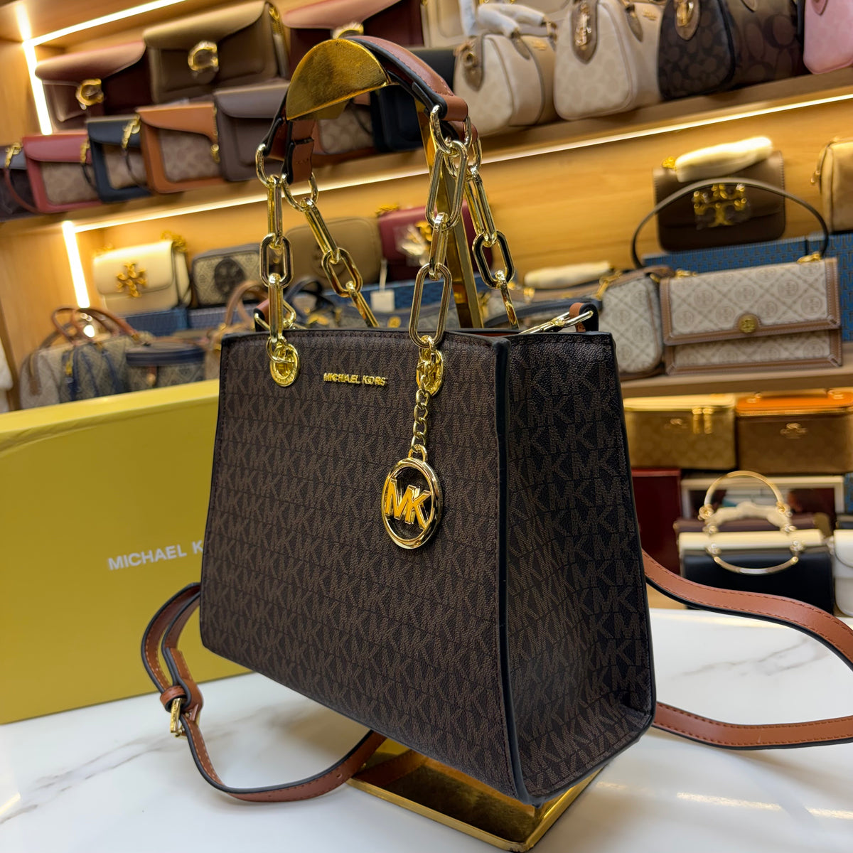 MK Cynthia Satchel - Coffee