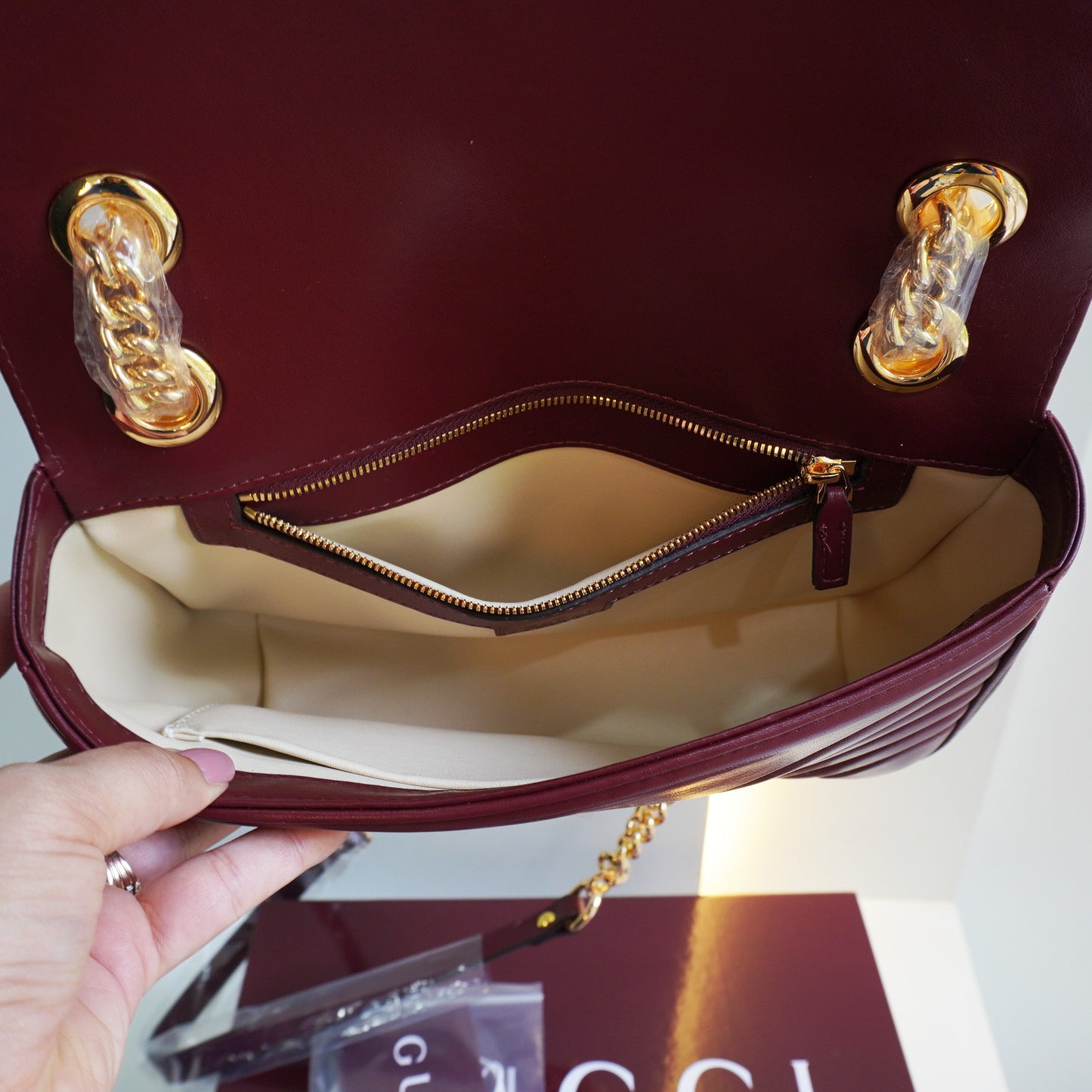 GG44 Mrmnt Large Size Sling Bag - Wine (Ultra Premium Double Box)