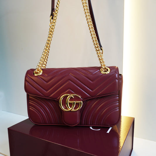 GG44 Mrmnt Large Size Sling Bag - Wine (Ultra Premium Double Box)