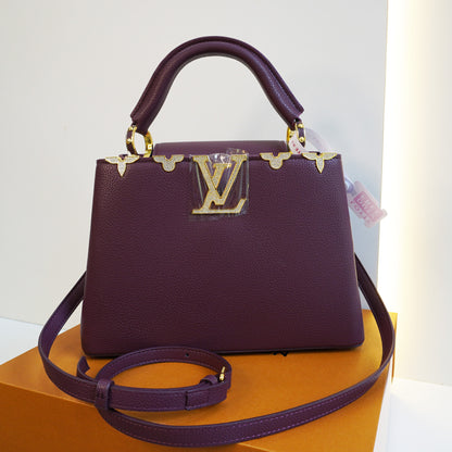 LV01 - Capcn Satchel Bag - Wine (Utra Premium Double Box)