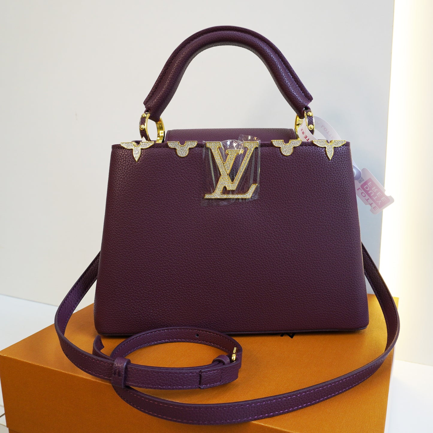 LV01 - Capcn Satchel Bag - Wine (Utra Premium Double Box)