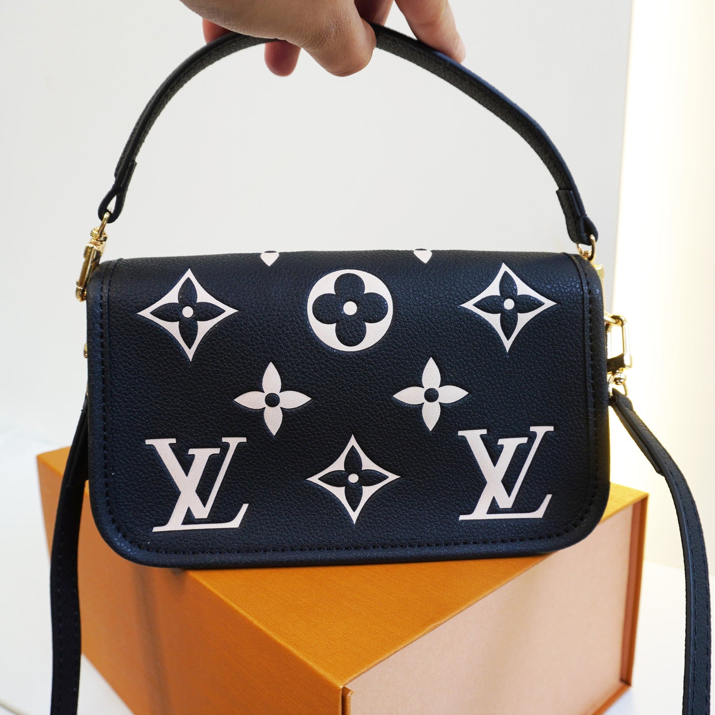 LV03 Mini Sling Bag - Black (Ultra Premium Double Box)
