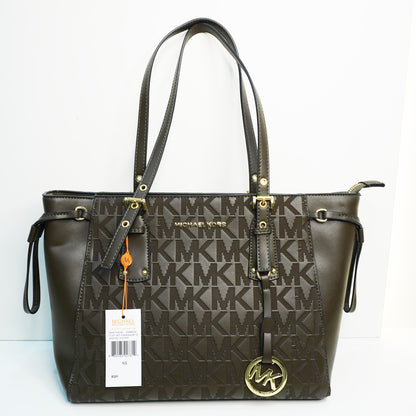 MK04 3 Compartment Tote Bag - Olive Green Colour