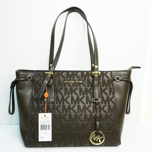 MK04 3 Compartment Tote Bag - Olive Green Colour