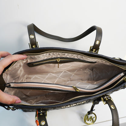 MK04 3 Compartment Tote Bag - Olive Green Colour