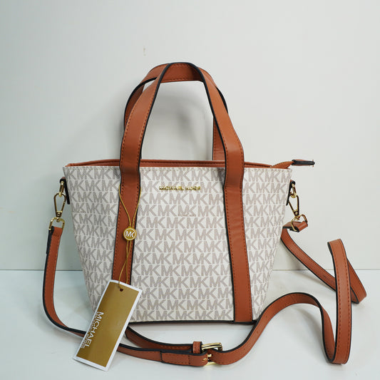 MK08 Satchel Bag With Detachable Sling - White