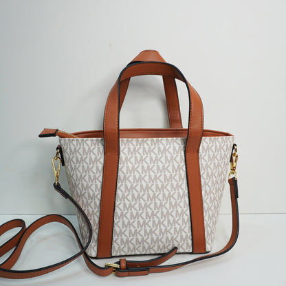 MK08 Satchel Bag With Detachable Sling - White