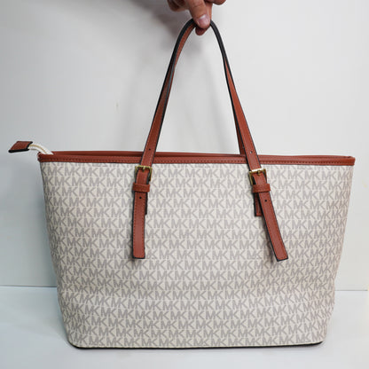 MK54 Large Tote Bag - White Monogram