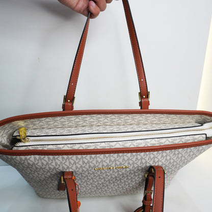 MK54 Large Tote Bag - White Monogram