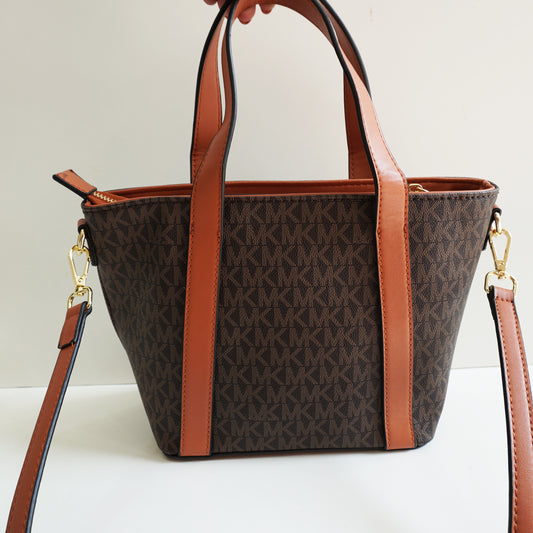 MK08 Satchel Bag With Detachable Sling - Brown