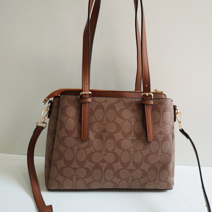 CH030 3 Compartment Shoulder Bag - Apricot
